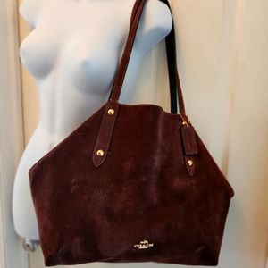 Coach large suede market tote reversible